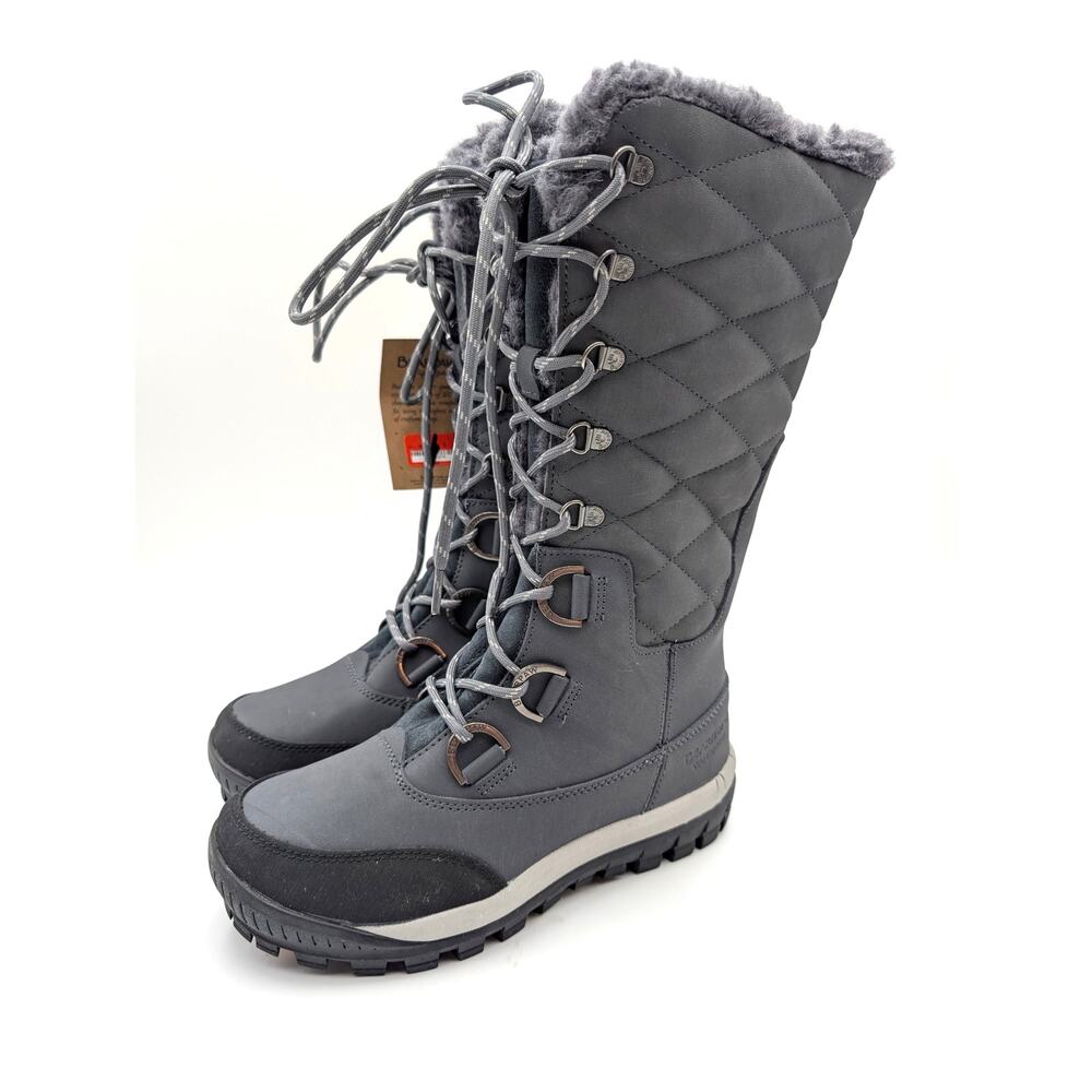 Bearpaw Isabella Lace-Up Waterproof Boots Women's Charcoal Gray Size US7 EU38